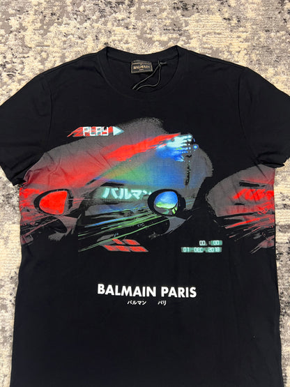 Balmain Japanese Print Cotton Jersey T-Shirt