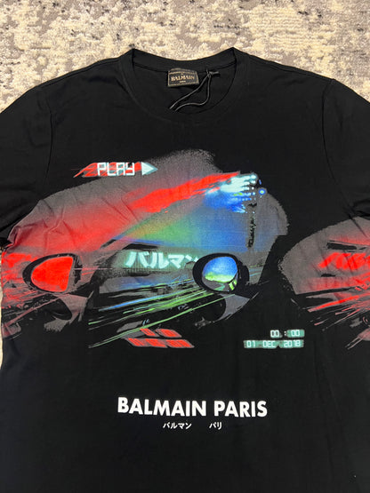 Balmain Japanese Print Cotton Jersey T-Shirt