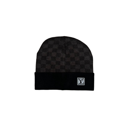 Louis Vuitton Petit Damier Black & Grey Beanie LV