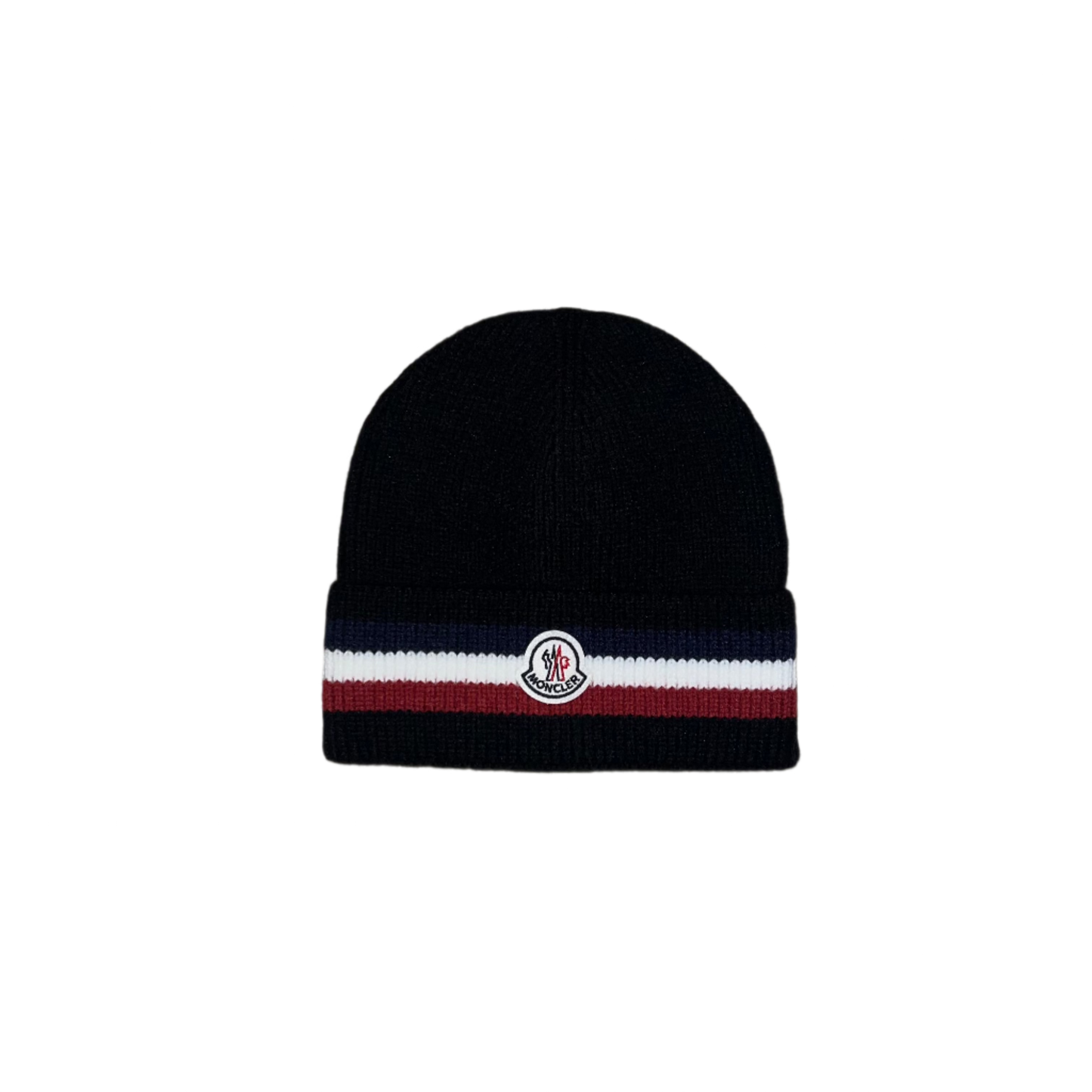 Moncler Tricolour Wool Beanie Black