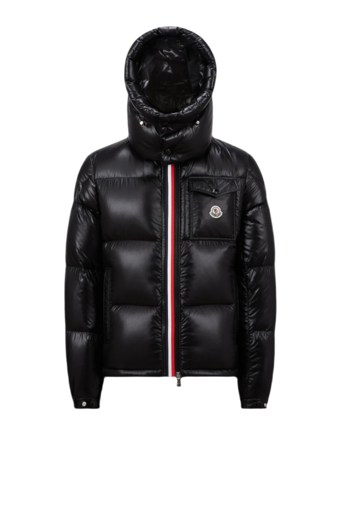 Moncler Montbeliard Tricolour Black Down Jacket