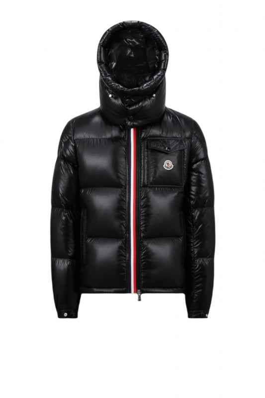 Moncler Montbeliard Tricolour Black Down Jacket